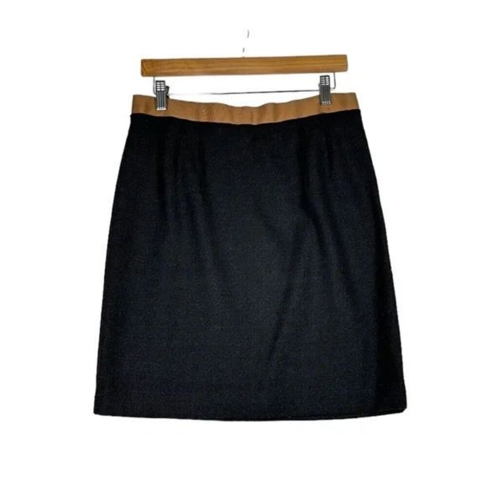 Ann Taylor LOFT‎ Wool Blend Black / Copper Brown Pencil Skirt Size 6